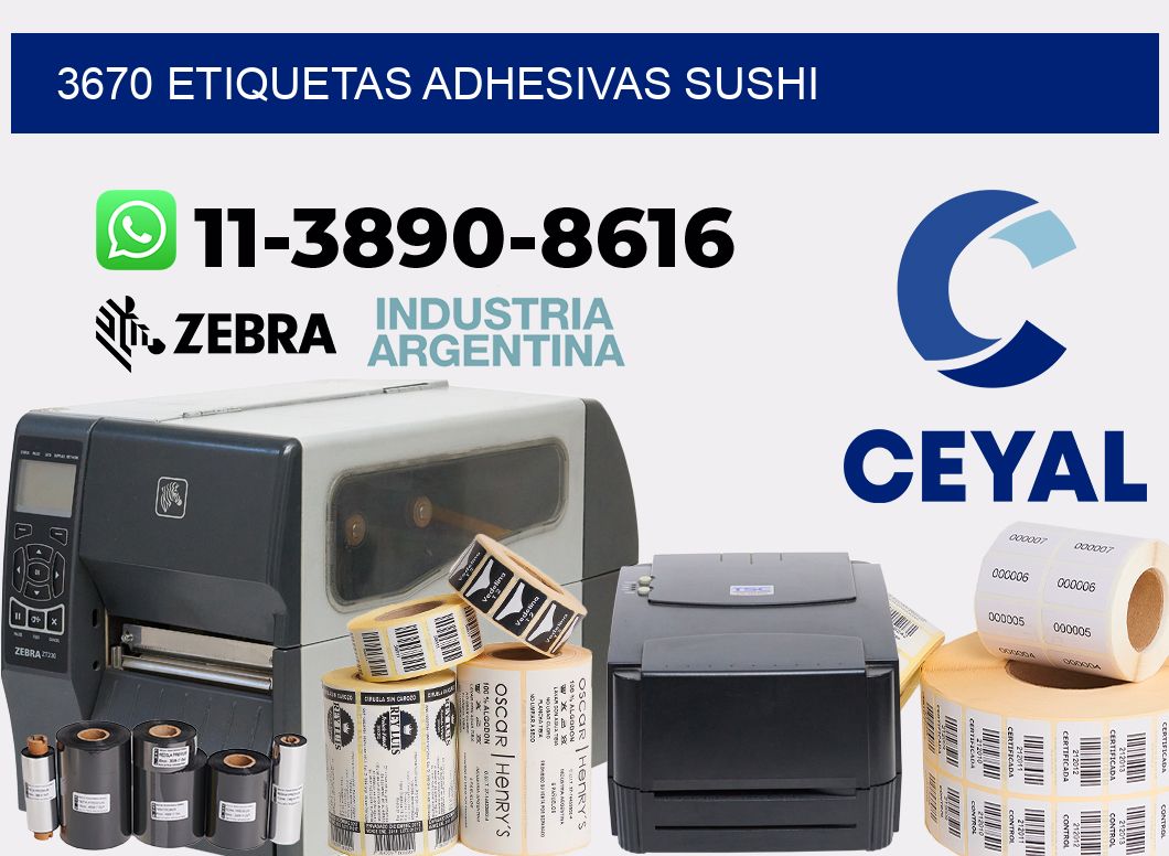 3670 etiquetas adhesivas sushi