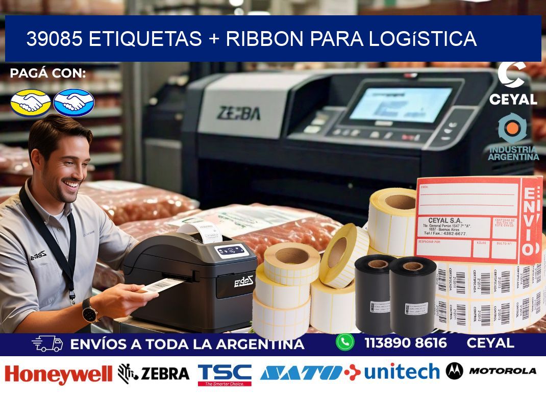 39085 etiquetas + ribbon para logística