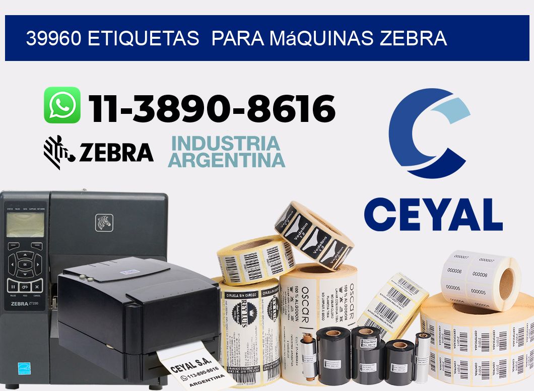 39960 etiquetas para máquinas Zebra