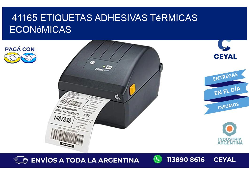 41165 etiquetas adhesivas térmicas económicas
