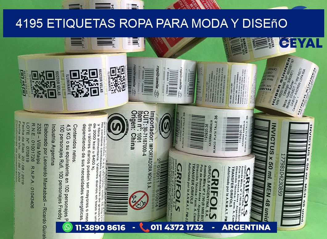 4195 Etiquetas ropa para moda y diseño