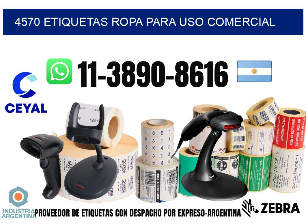 4570 Etiquetas ropa para uso comercial
