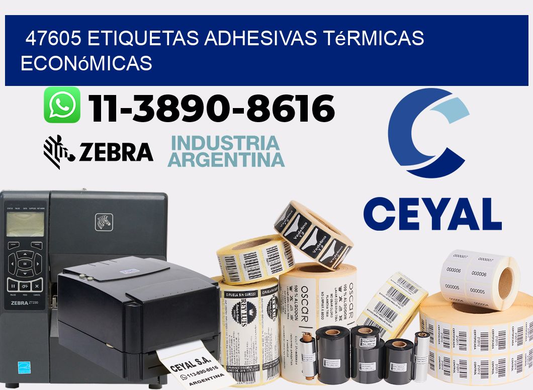 47605 etiquetas adhesivas térmicas económicas