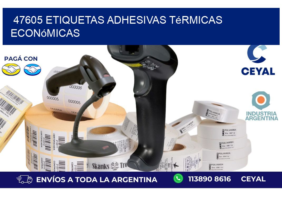 47605 etiquetas adhesivas térmicas económicas