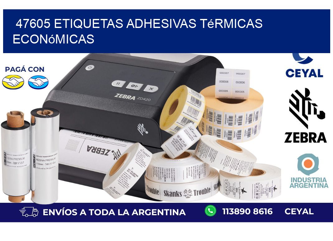 47605 etiquetas adhesivas térmicas económicas