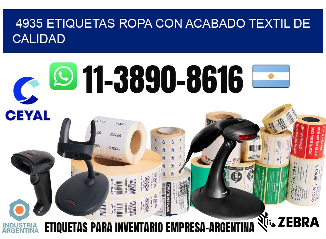 4935 Etiquetas ropa con acabado textil de calidad