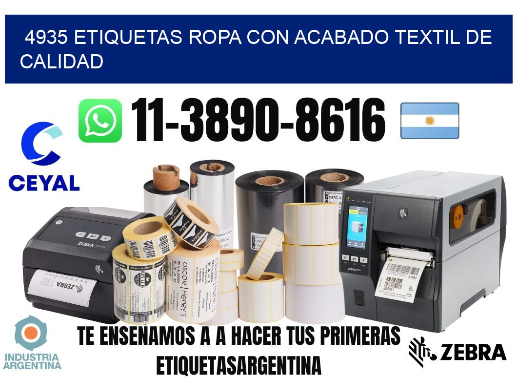 4935 Etiquetas ropa con acabado textil de calidad