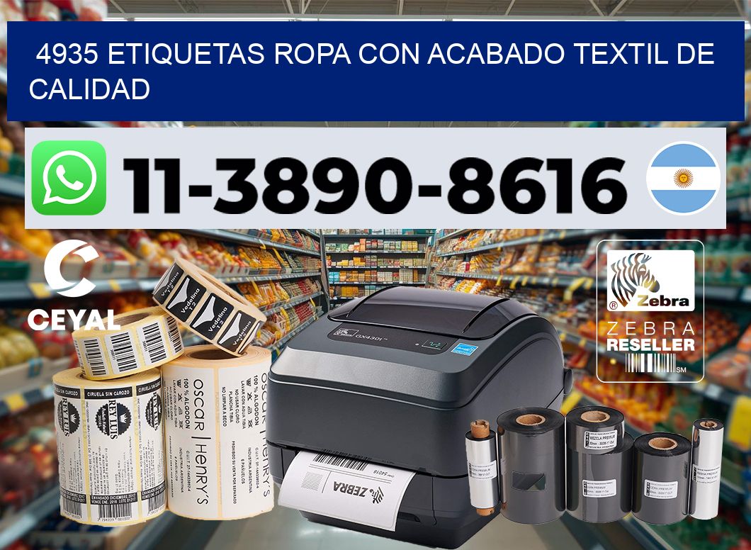 4935 Etiquetas ropa con acabado textil de calidad