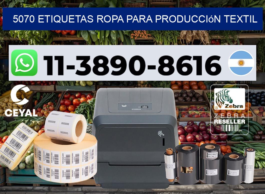 5070 Etiquetas ropa para producción textil