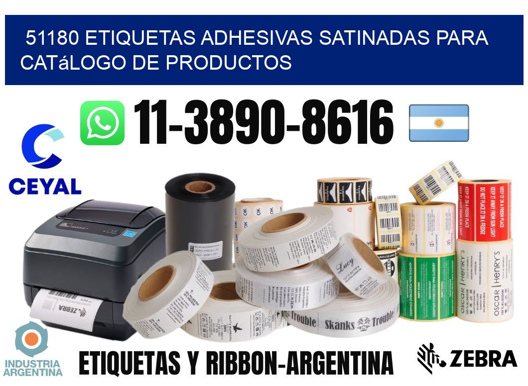 51180 etiquetas adhesivas satinadas para catálogo de productos