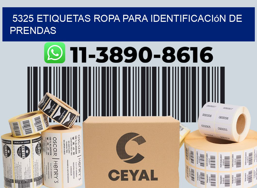 5325 Etiquetas ropa para identificación de prendas