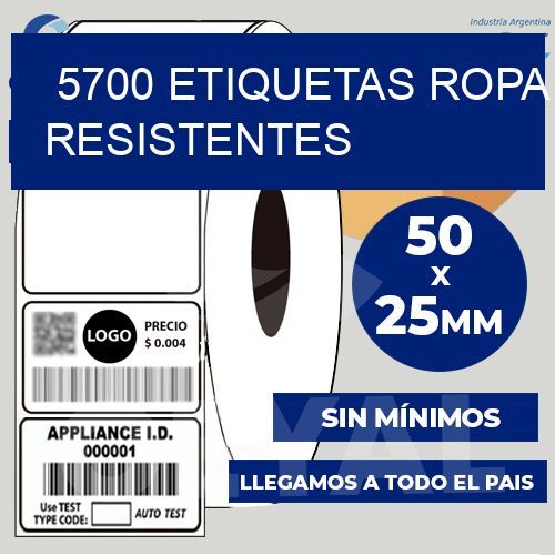 5700 Etiquetas ropa resistentes