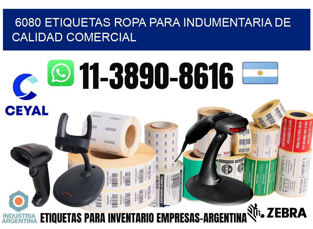 6080 Etiquetas ropa para indumentaria de calidad comercial
