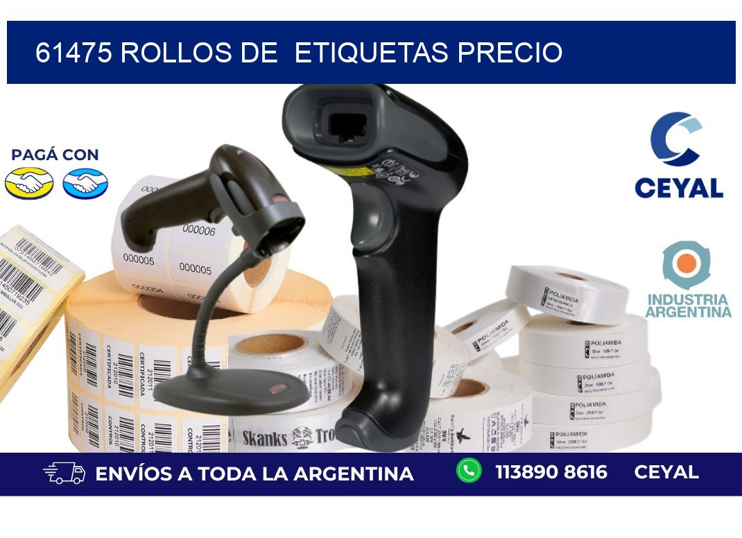 61475 rollos de  etiquetas precio