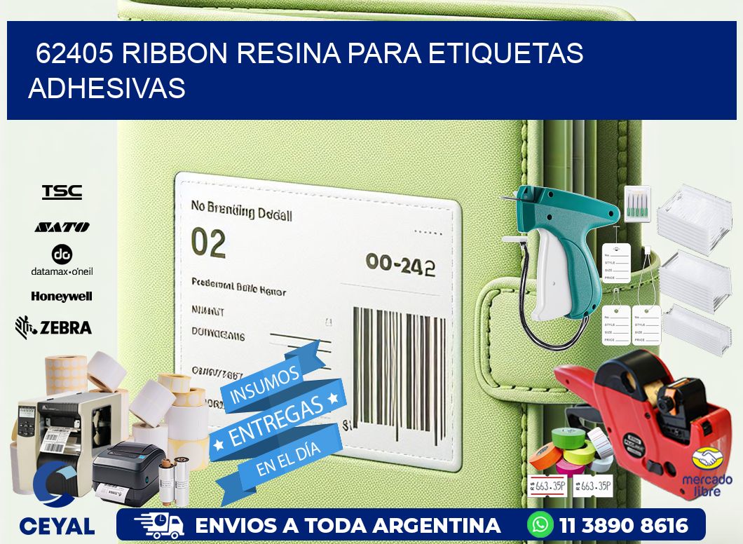 62405 ribbon resina para etiquetas adhesivas