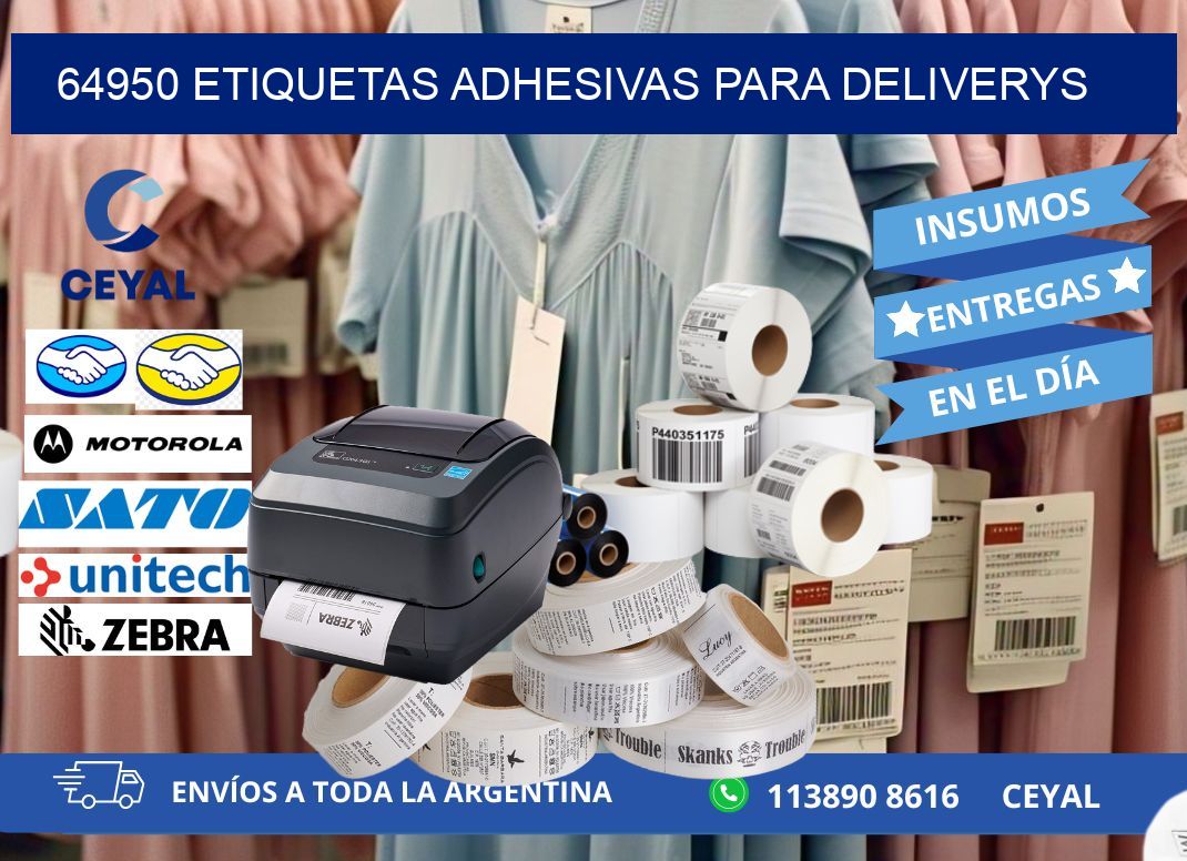 64950 etiquetas adhesivas para deliverys