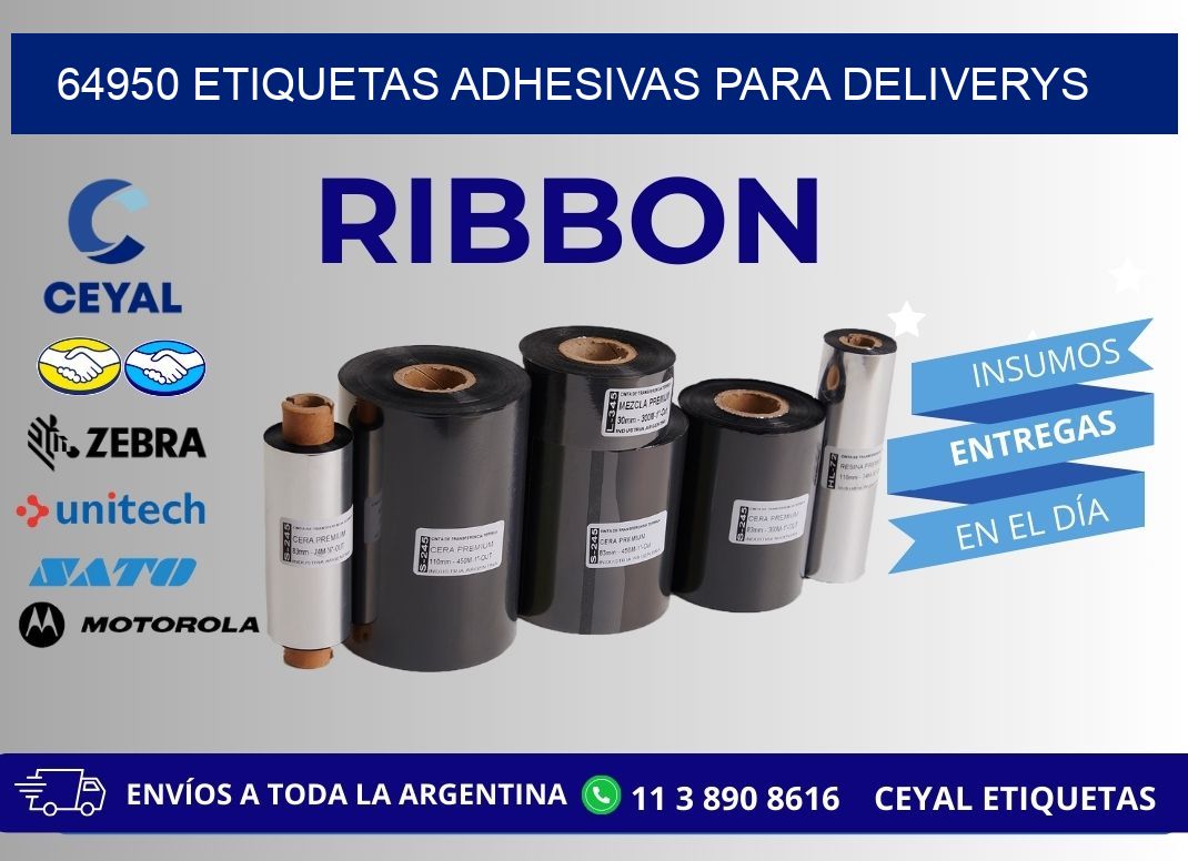 64950 etiquetas adhesivas para deliverys