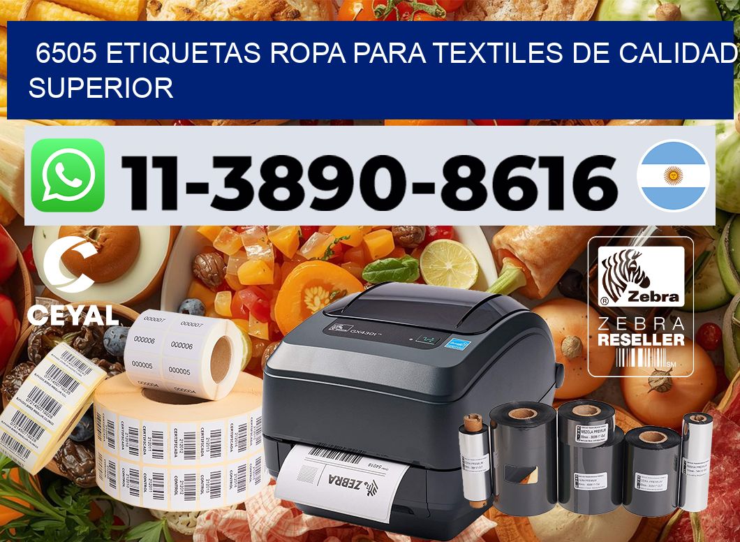 6505 Etiquetas ropa para textiles de calidad superior