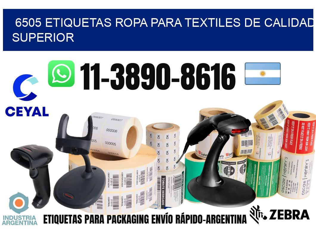 6505 Etiquetas ropa para textiles de calidad superior