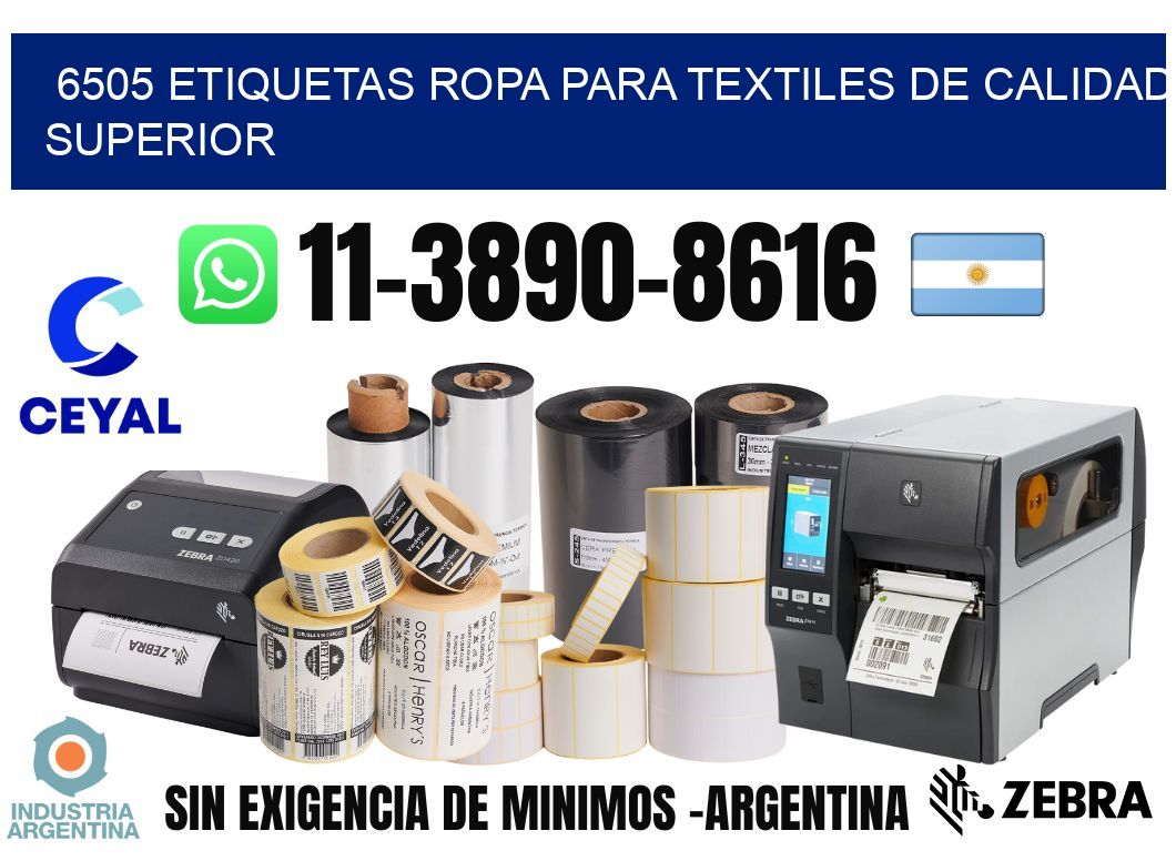 6505 Etiquetas ropa para textiles de calidad superior