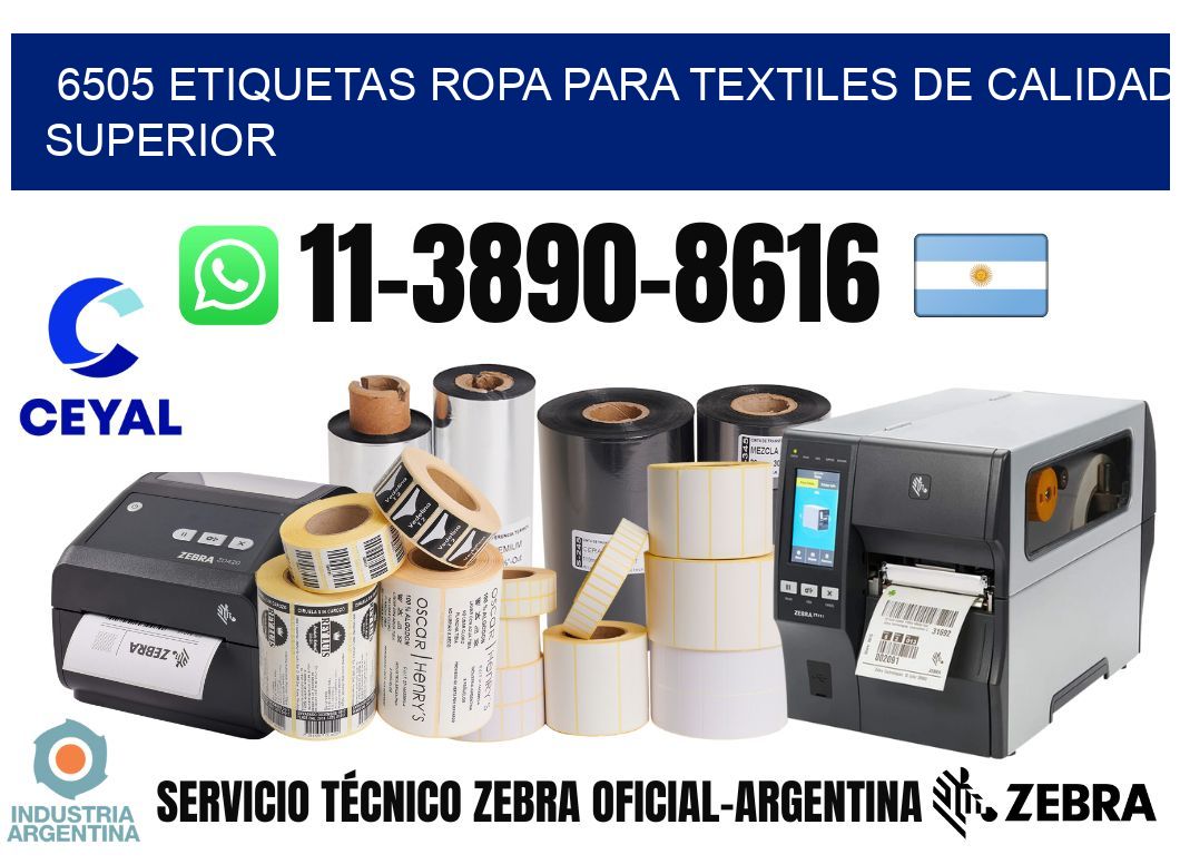 6505 Etiquetas ropa para textiles de calidad superior
