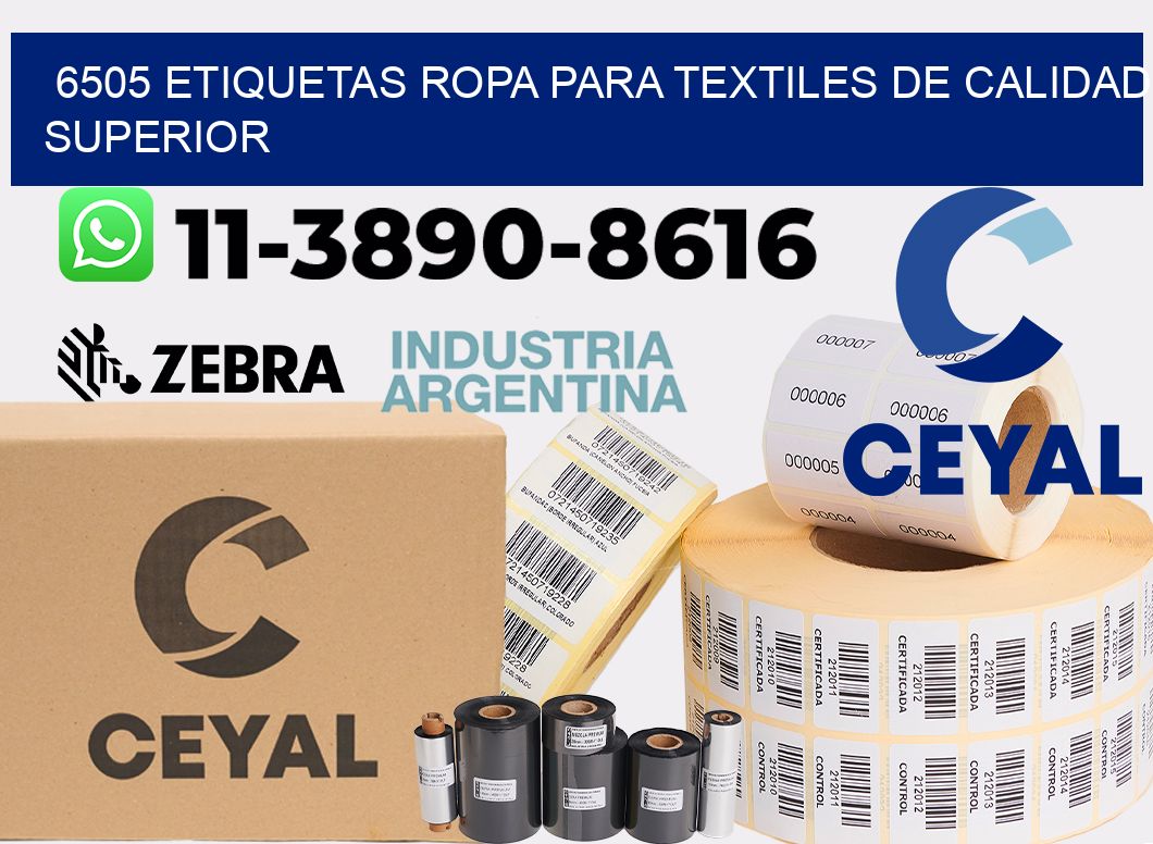 6505 Etiquetas ropa para textiles de calidad superior