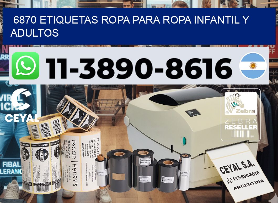 6870 Etiquetas ropa para ropa infantil y adultos