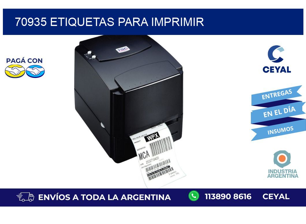 70935 etiquetas para imprimir