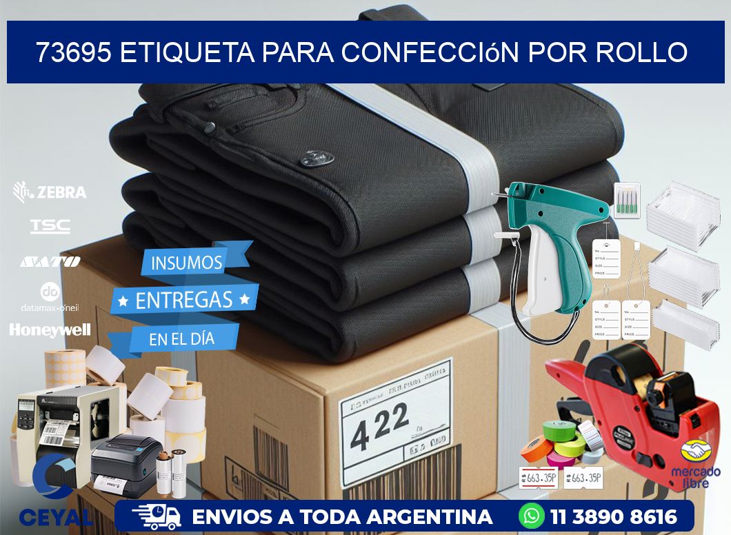 73695 etiqueta para confección por rollo