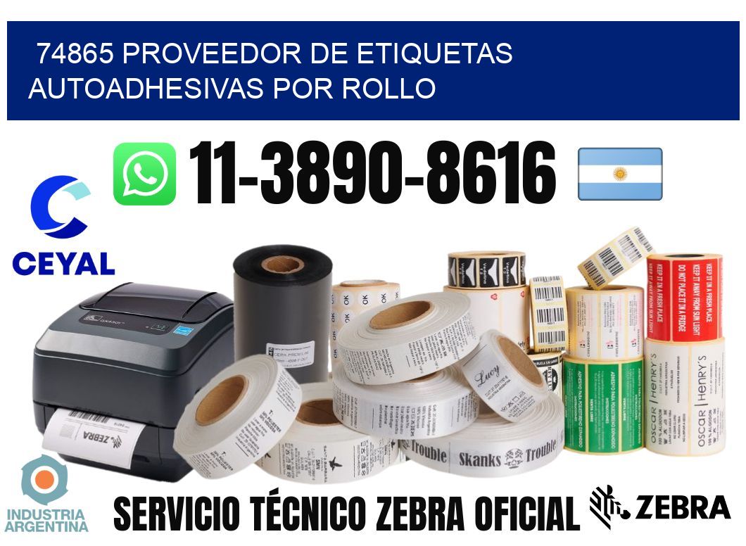 74865 proveedor de etiquetas  autoadhesivas por rollo