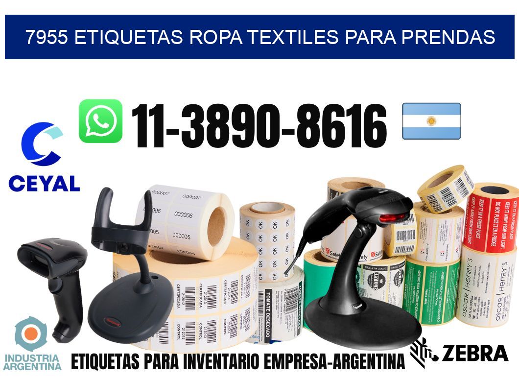 7955 Etiquetas ropa textiles para prendas
