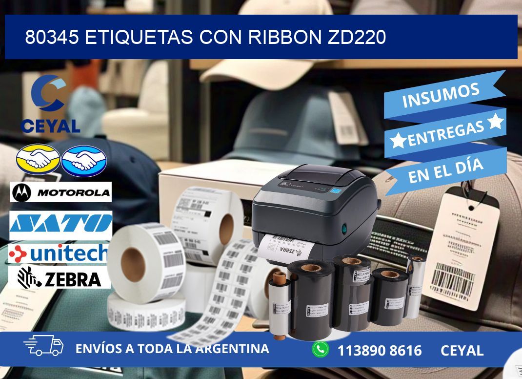 80345 etiquetas con ribbon zd220