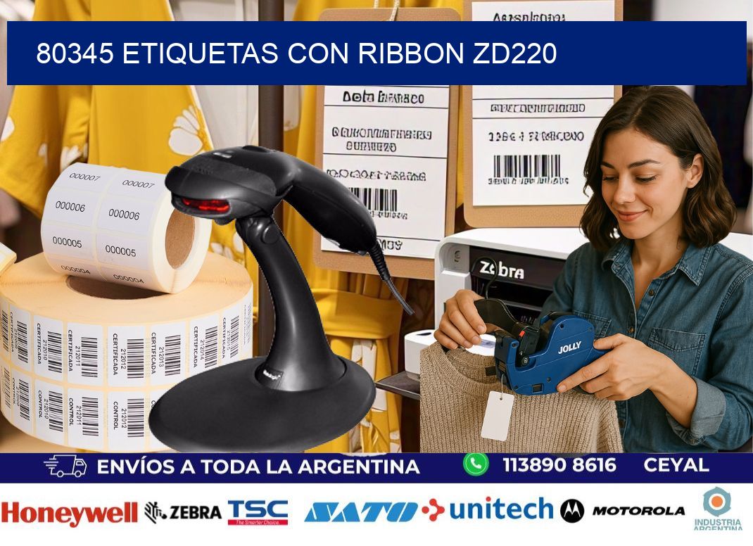 80345 etiquetas con ribbon zd220