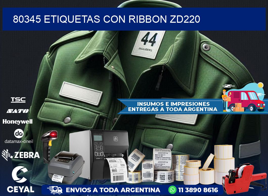 80345 etiquetas con ribbon zd220