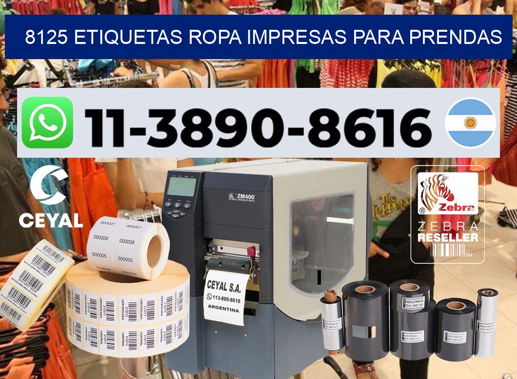 8125 Etiquetas ropa impresas para prendas