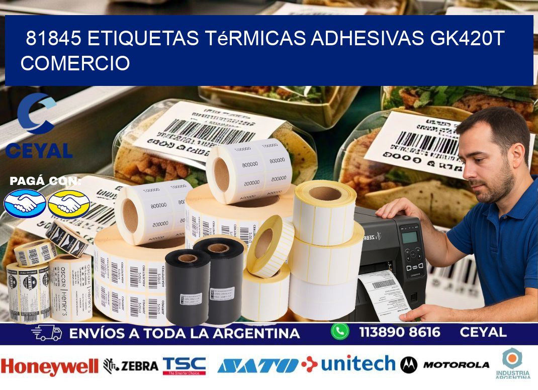 81845 etiquetas térmicas adhesivas gk420t comercio