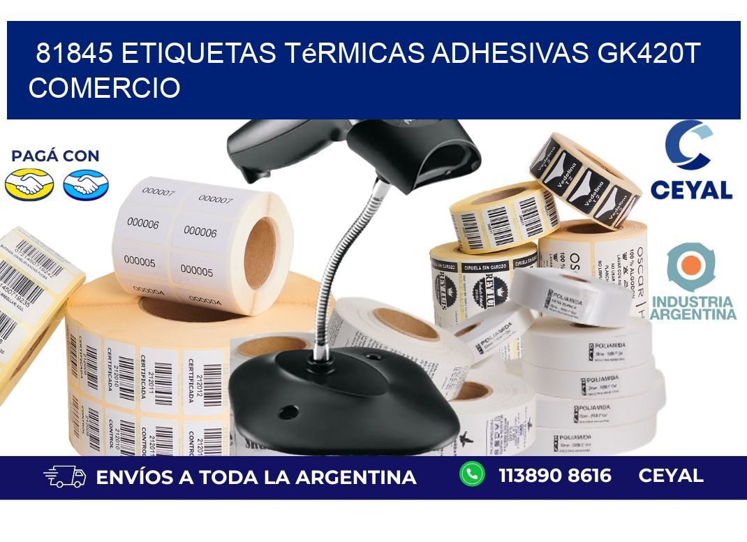 81845 etiquetas térmicas adhesivas gk420t comercio