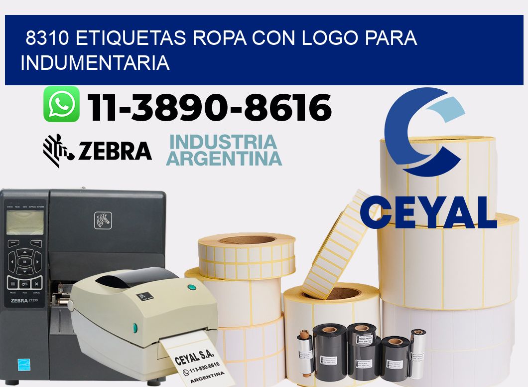 8310 Etiquetas ropa con logo para indumentaria