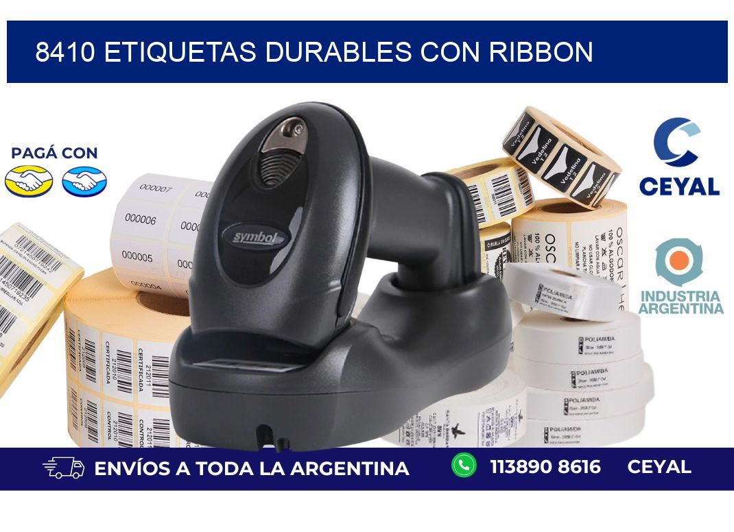 8410 etiquetas durables con ribbon