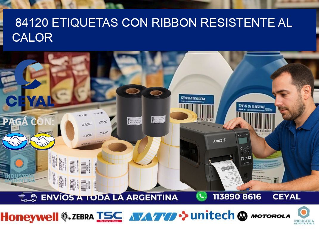84120 etiquetas con ribbon resistente al calor