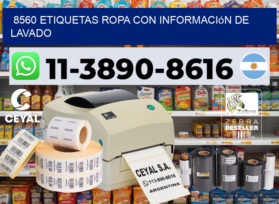8560 Etiquetas ropa con información de lavado
