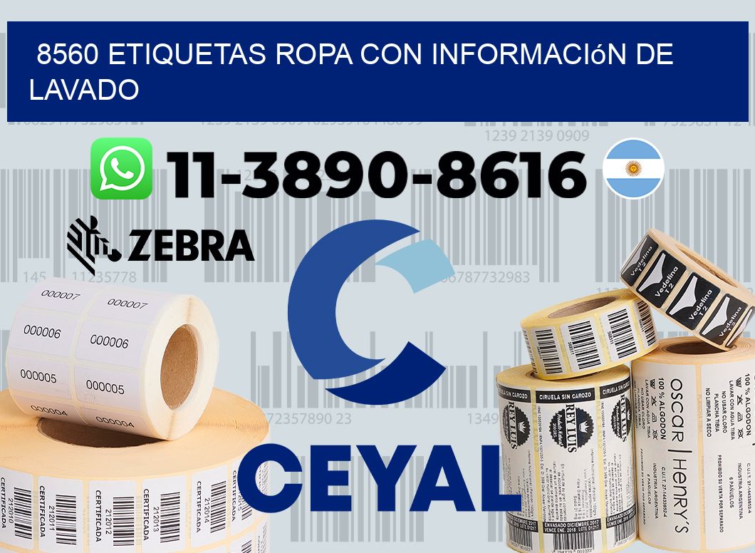 8560 Etiquetas ropa con información de lavado