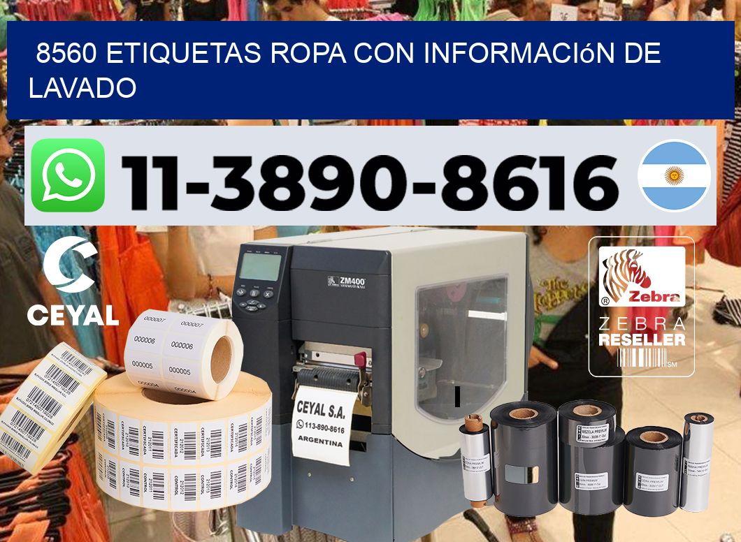 8560 Etiquetas ropa con información de lavado