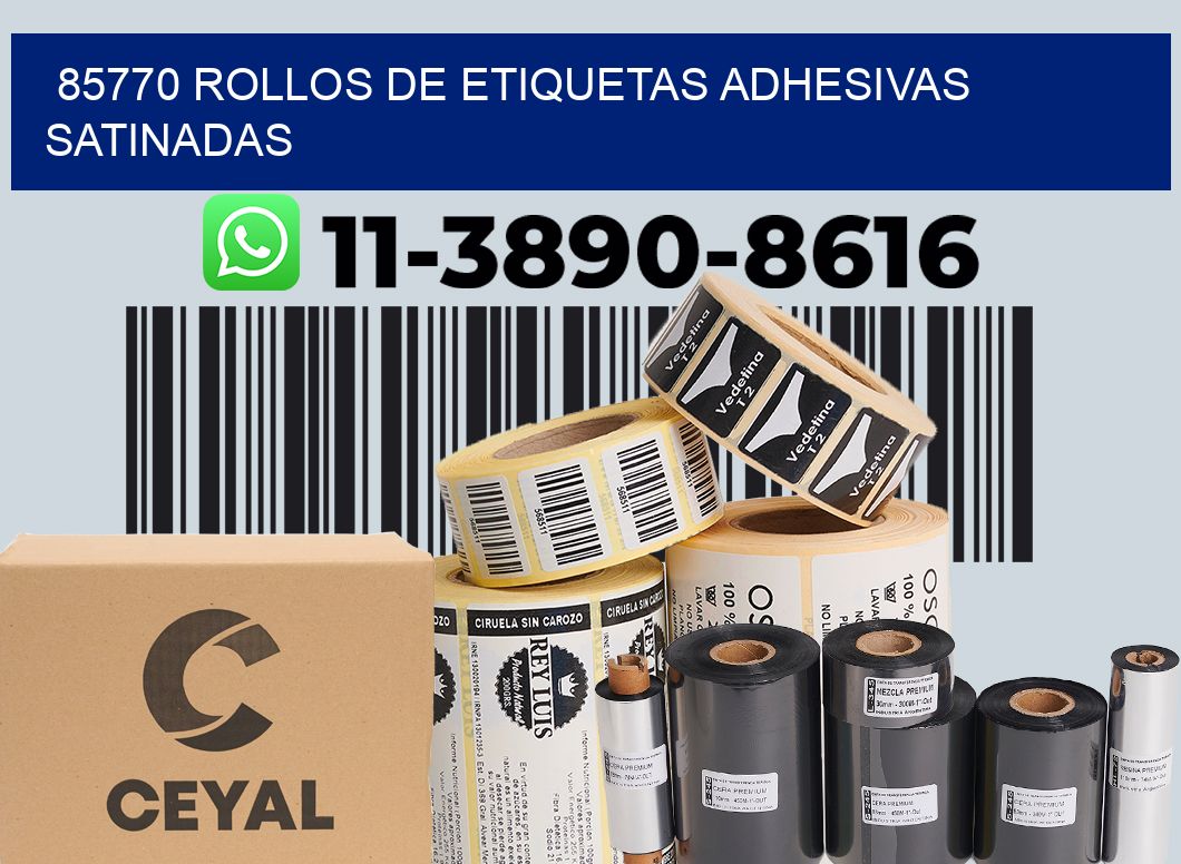 85770 rollos de etiquetas adhesivas satinadas