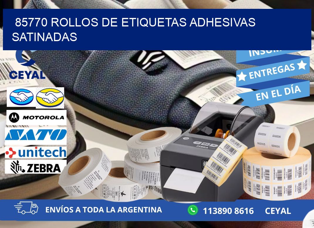 85770 rollos de etiquetas adhesivas satinadas
