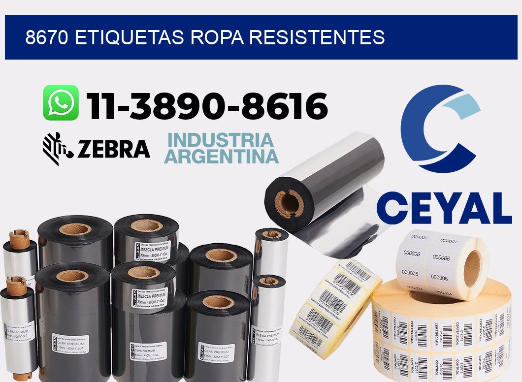 8670 Etiquetas ropa resistentes