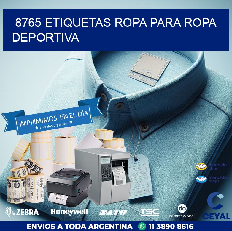 8765 Etiquetas ropa para ropa deportiva