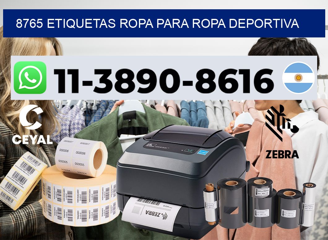 8765 Etiquetas ropa para ropa deportiva