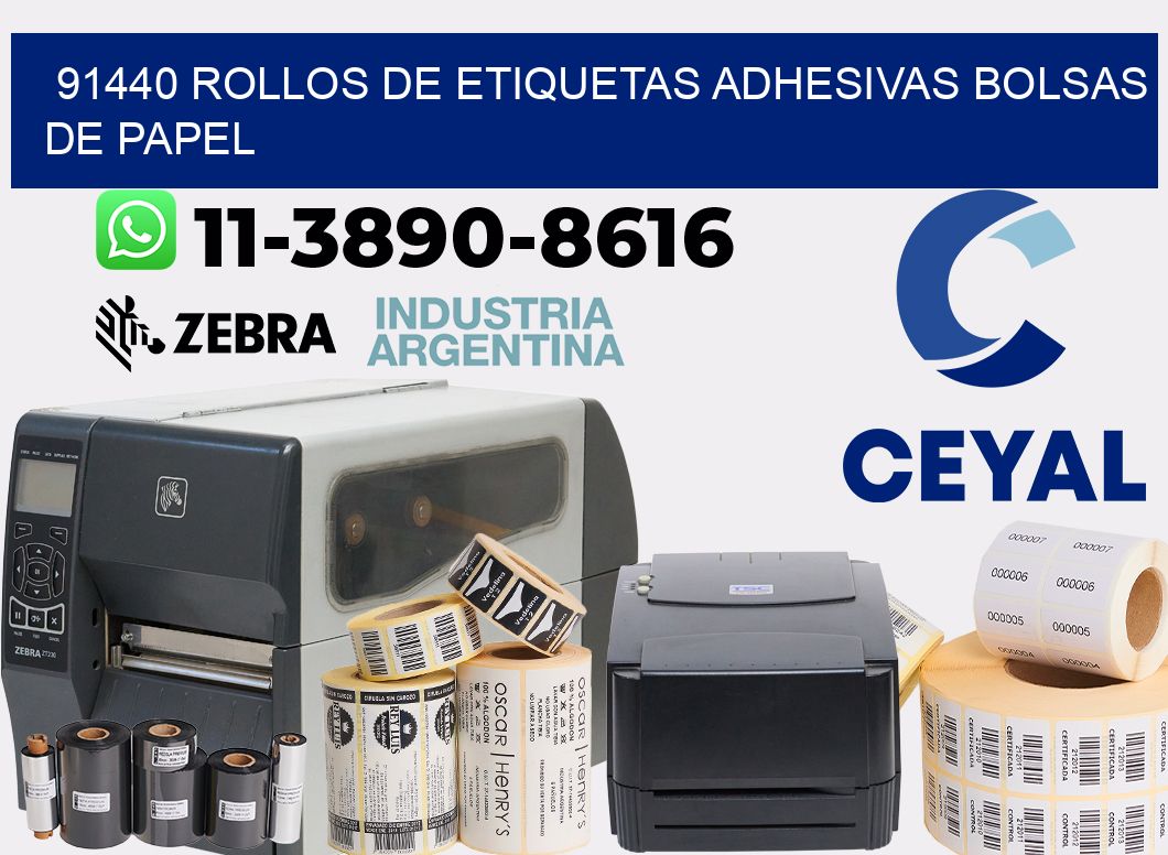 91440 rollos de etiquetas adhesivas bolsas de papel