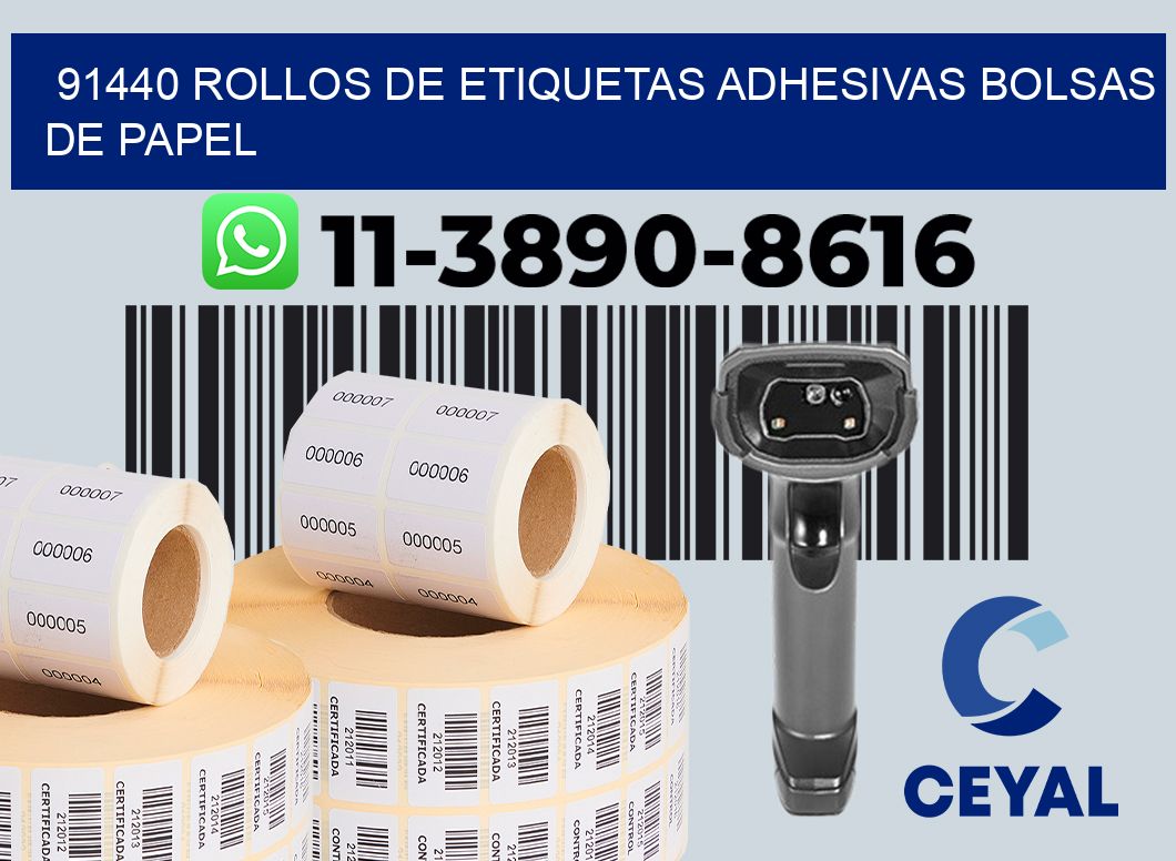 91440 rollos de etiquetas adhesivas bolsas de papel